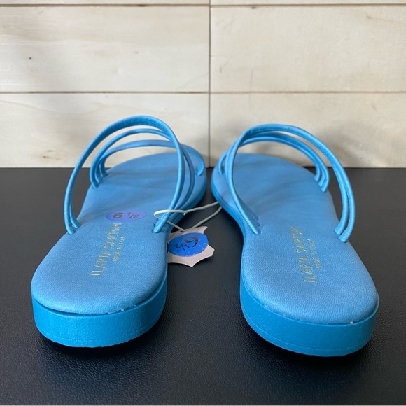 Ilaria Sartori Sandals Blue Women's Size 6.5 Shoes Slip-Ons Faux Leather - Picture 6 of 9